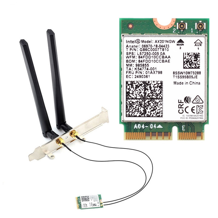 Intel AX201 M.2 Key E CNVio2 Dual Band WiFi6 Bluetooth 5.1 802.11 AC / AX