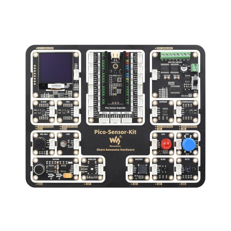 Load image into Gallery viewer, Raspberry Pi Pico Sensor Kit - expansion board and 15 modules
